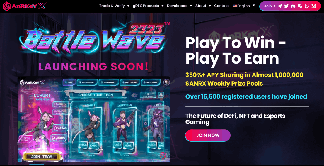 Screenshot of Anrkeyx.io website used on crypto advertising results on the Costumer Success Page on LeanMarketing crypto